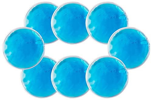 8 Stück Kühlakkus, Augenmaske, Augenschutz, Schönheit, PVC, Kalt- und Heißkompresse, wiederverwendbar, rund, blau, Eisbeutel, Augenspa, kleiner Gel-Eisbeutel zur Hitzschlagprävention, Hautpflege