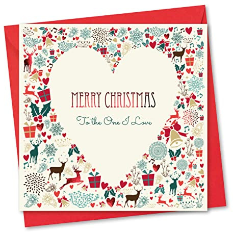 Absolutely Yours Weihnachtskarte für den Menschen I Love Weihnachtliches Herz-Design mit roter Folie Umweltfreundlich und hergestellt in Großbritannien. Innentext: 150 x 150 mm