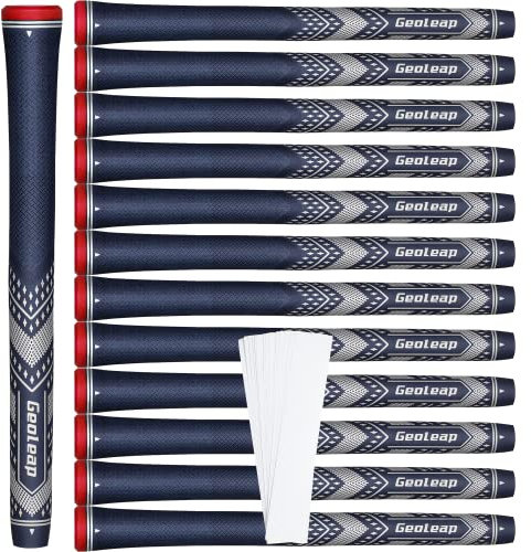 Geoleap Golfgriff-Set, 13 Stück, weiche Golfschlägergriffe, reduziertes Kegel-Design, bietet hohe Traktion und Leistung, 13 Griffe mit 15 Bändern und 13 Griffen, mit allen Reparatur-Sets zur Auswahl