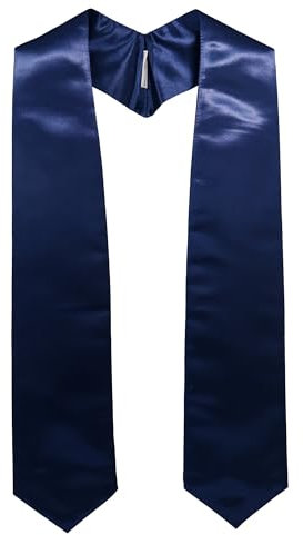 GraduationMall Abschluss Stola für akademische Kirche Priester Chor Stola Stahl 183cm Unisex Erwachsene Navy blau