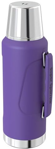 Super Sparrow Stainless Steel Water Bottle - 2L - Wide Mouth Vacuum Insulated Flask - BPA-Free ThermosBottle - Leakproof Lid Doubles as Cup