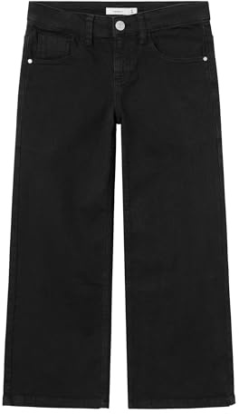 Name IT Mädchen Nkfrose Wide TWI Pant 1115-tp Noos Stoffhose, Schwarz, 176 EU