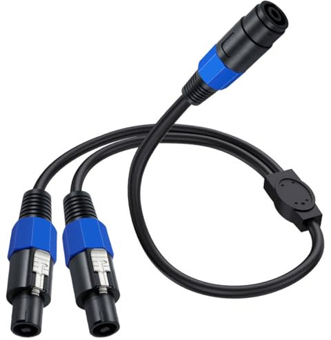 HTGuoji Speakon, cavo splitter Speakon, 1 femmina 2 maschio, cavo di prolunga per altoparlante, cavo di prolunga per altoparlanti, cavo con Twist Lock per DJ/PA (1 femmina a 2 maschi)
