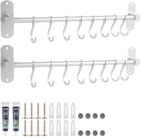 JMIATRY 2 Pièces Porte Manteau Mural 40 cm, Patere Porte Manteau, Patere Murale pour Cuisine, Salle de Bain et Chambre