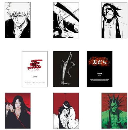 Ouroboros Art & Design Ichigo's Adventure: Bleach Anime Art Gallery – Bleach Manga Anime Special Edition Poster – 9 Stück – 300 g/m² – 20,3 x 25,4 cm – ungerahmt