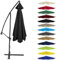 Canopy Cover 200CM 2.7M 300CM (6 Arms/8 Arms) Umbrella Replacement Cloth Cantilever Parasol Top Fabric Cover UV Protective(Color:Black,Size:6 ribs-2.7m(8.8ft))