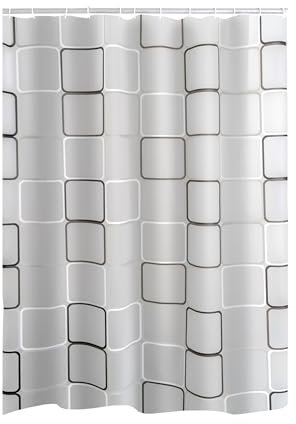 RIDDER Duschvorhang Folie Modern Retro incl. Ringe Semitransparent 240x180 cm