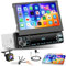Hikity Autoradio 1din Bluetooth mit Bildschirm ausfahrbar 7 Zoll Radio Auto Stereo mit Bluetooth Freisprecheinrichtung Type-C 2USB AUX Mirror Link MIC SWC Rückfahrkamera