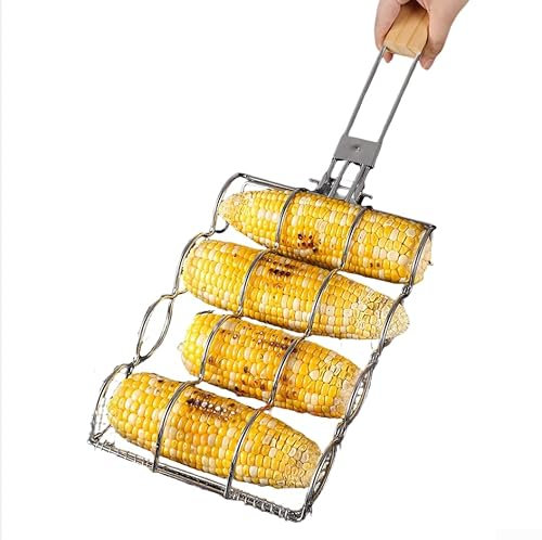 Tragbarer Grillnetz-Clip, Fischgrill-Netz-Clip, die Wellenmuster-Clips des Grillnetz-Clips halten das Essen sicher, zum Grillen von Gemüse und Obst wie Süßkartoffeln, Yamas und Auberginen