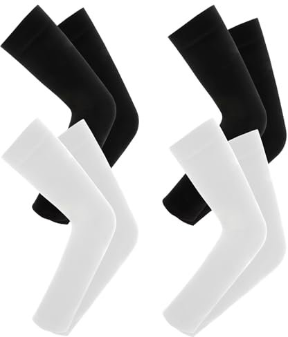 NIEITRK Manchette Gaming,Manchette Bras Homme,Manchon De Compression Bras,Manchon,Manchette Bras Femme,Manchon Bras,Gaming Sleeve,Manchettes Thermiques De Running Homme,Manchette Volley,4 Noir Blanc