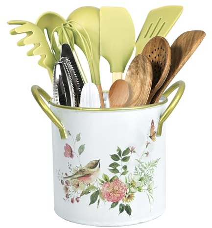 Z&Z ornamentorum Utensilienhalter Küche, 13.8 x 11.6cm Küchenutensilienhalter, Retro-küchenutensilien aufbewahrung, Utensilientöpfe, Aufbewahrung, Utensilien-Organizer, Kochlöffelhalter Deko
