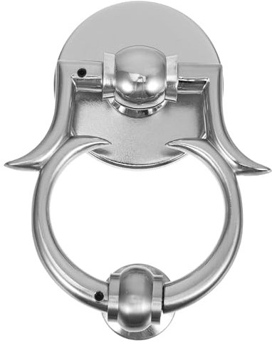 Doitool Türklopfer Vintage, Klopferring Aus Zinklegierung Für Haustür, Europäisches Design, Glatte Basis, Ergonomischer Griff, Dekoration Für Haustür, Silber