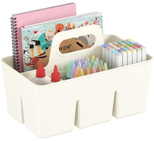 Lifewit Kunststoff Aufbewahrungsbox Korb Organizer mit Griff, Sortierboxen für Stifte Kinder/Toilettenartikeln Kosmetik im Badezimmer/Schrank Unterschiedliche Küche, Weiß, 1 Stück