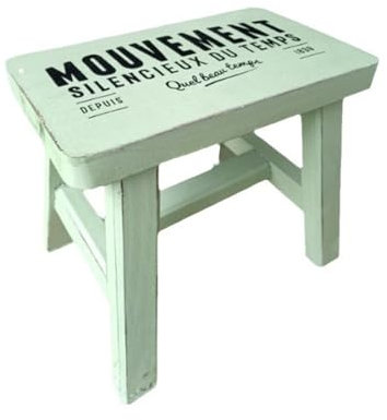 TentHome TemtHome Tabouret Vintage en Bois, Tabouret Rustique pour Plantes, Banc Rectangulaire, Petit Tabouret, Style Campagne, Tabouret en Massif, Tabouret pour Pieds, Tabouret pour Fleurs (Vert)