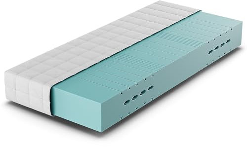 Betten-ABC - Matratze HR Blue - 90x200 cm (H2) - 7-Zonen-Matratze aus High-Resilience-Schaum - Hypoallergen & Antibakteriell - Oeko-TEX® Zertifiziert - Bezug waschbar - Lieferung per Paket
