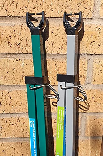 Addiz - Juego de 2 tendederos extensibles de metal galvanizado para jardín, para exteriores, extensibles, color gris y verde