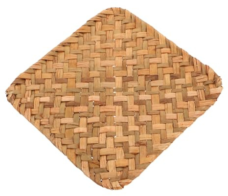 Cabilock Seagrass Placemat Retro Woven Table Mats 5.51X5.51In Heat Resistant Non-Slip Drink Mug Pad for Dining Kitchen Use