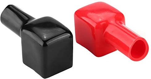 RASTKY 2 Stück Autobatterie-Anschlusskappen Decken Positiv und Negativ in Schwarz und Rot ab, Brandneuer Aftermarket-Ersatz mit Premium-Qualität, Hochwertiges PVC-Material, Stabil
