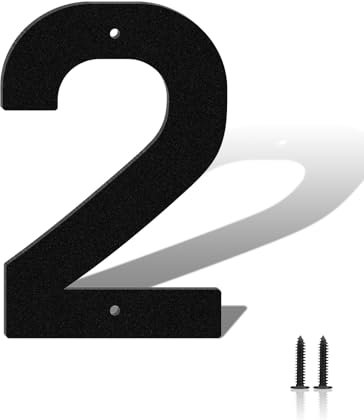 Höhe 10cm Hausnummer,wetterfest pulverbeschichtete Türnummer,Hausnummernschild aus massivem Stahl,schwarz lackierte Hausnummer für Ladenbeschilderung,Briefkasten,Garten,Hotel(2)