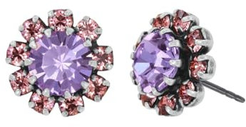 Konplott: Ohrstecker Artdecode, runde Princess-Ohrstecker in pastel-multi, für Damen/Frauen (lila-rosa)