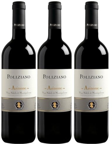 Poliziano Vino Nobile Di Montepulciano Asinone Sangiovese Colorino Canaiolo Merlot Rotwein rot trocken Toskana Italien inkl. FeinWert E-Book (3 x 0,75l)