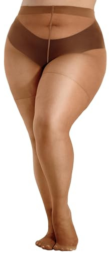 HeyUU Collants transparents grande taille pour femme, collants ultra fins avec orteils renforcés, taille haute XL-4XL