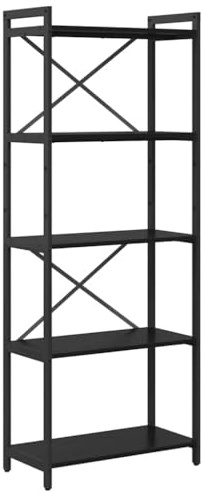 vidaXL Bücherregal 60 x 30 x 155 cm Holzwerkstoff Schwarz Eichen-Optik