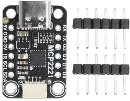 Flaroey MCP2221A USB to GPIO ADC/Adapter TYPE-C Interface Signal Processing Board for OLED Display Sensor PWM Driver