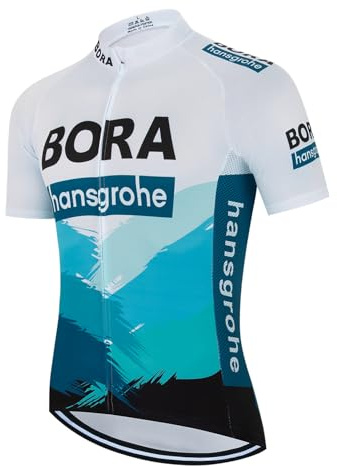 HOMTOL Rennrad Trikot Herren Kurzarm Radtrikot Fahrrad Trikots Herren Fahrradtrikot MTB Atmungsaktiv (DE/NL/SE/PL, Alphanumerisch, L, Regular, Regular, Weißblau)