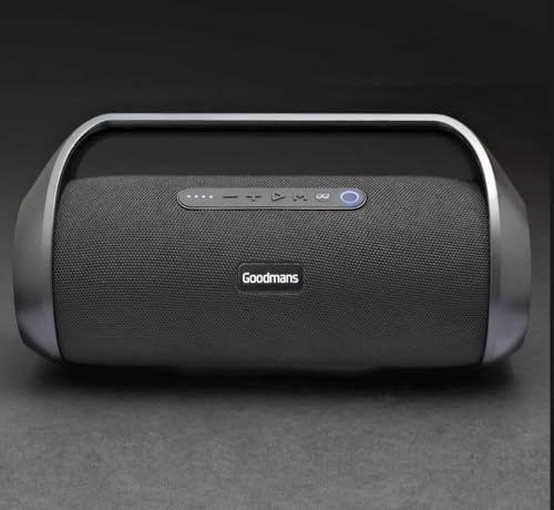 Ultra Bass Bluetooth Blaster, Black, 80W, Multicolour LED Lighting, IPX5 Showerproof, Built-in Rechargeable Battery, 37 x 14 x 19cm