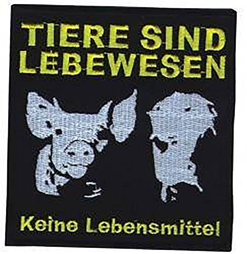 Tiere Sind Lebewesen - Aufnäher, Farbe: Schwarz/Weiß/Gelb