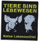 Tiere Sind Lebewesen - Aufnäher, Farbe: Schwarz/Weiß/Gelb