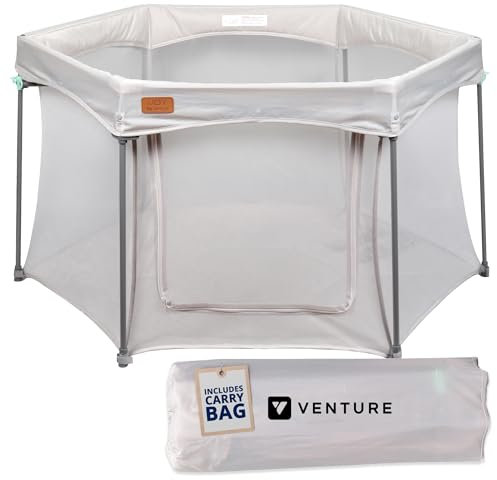 Venture All Stars JOY Baby Laufgitter - Pop-Up Kompaktes Laufgitter - 360-Grad Rundumblick - Passende Bodenmatte - Faltbar, Stark und Langlebig