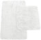 Brandsseller Badematten 2er-Set bestehen aus Badvorleger: ca. 50/80cm und WC-Vorleger ca. 45/50cm - Weiß