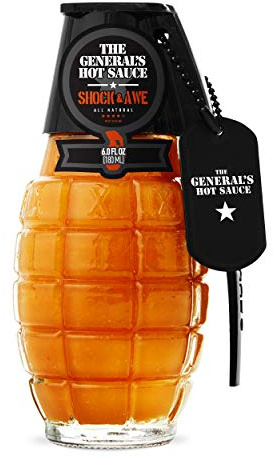 The General's Hot Sauce 6 oz Bottle of Gourmet Hot Sauce Made with Louisiana-Grown Habanero Peppers - Shock & Awe