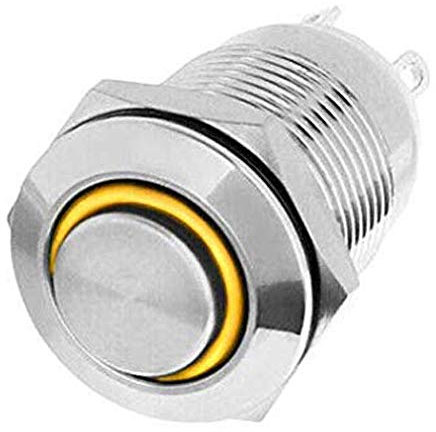 Taster oder Schalter 12V mit LED Beleuchtung (in 5 Farben), 2 Größen (12 oder 16mm) auswählbar (16mm Taster, Orange)