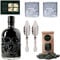 Totenkopf Absinth Set von ALANDIA | 1x Schwarzer Absinth Hamlet 0,5 l | 2x Skull Gläser | 2x Löffel | 1x Zuckerwürfel