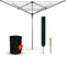 Heavy Duty Rotary Washing Line Outdoor, 4 Arm 60M Washing Line Rotary with Peg Bag, Metal Ground Spike, and Cover Included, Rotary Clothes Lines for Outside, Whirlygig Clothes Airer Outdoor