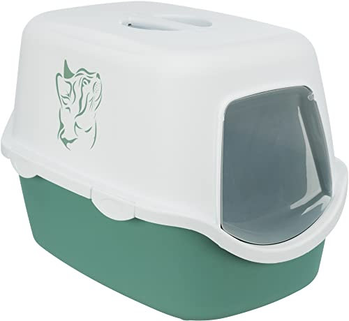 Katzentoilette Vico – 40 × 40 × 56 cm – grün/weiß – Bedruckt