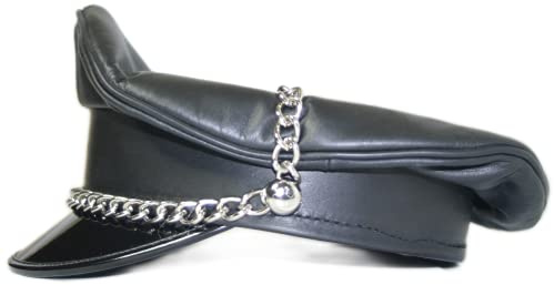 Sn Muir Cap mit Kette, echtes Leder, Schwarz Gr. 54, Schwarz