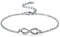 Bo&Pao Damen Armband Infinity Silber 925, Unendlich Armkettchen Frauen mit Unendlichkeitszeichen, 21 cm, verstellbar