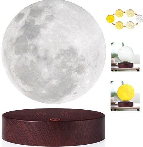 Levitierende Mondlampe, 3 Farben Modelle schwebenden Mond Lampe, schwebend und Spinnen in der Luft Mond Nachtlicht für einzigartige Geschenke, Zimmer Dekoration, Büro Schreibtisch Tech Spielzeug