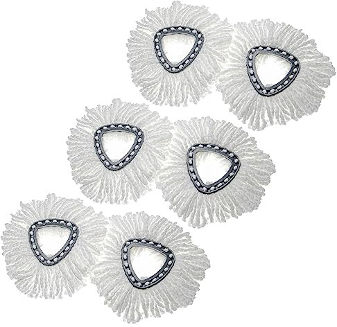 vhbw 6X Testina pulente sostituisce Vileda 152623 per mocio, lavapavimenti - Microfibra, Nero/Bianco