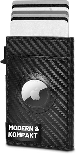 GenTo - Airtag Wallet - Metal-Case - Slim Wallet -TÜV geprüfter RFID NFC Schutz -kleines Portmonee - dünnes schmales Kartenetui