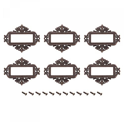 sourcing map 6Stk Metall Etikettenhalter Visitenkarte Rahmen für Regal Büro 55x43mm Braun