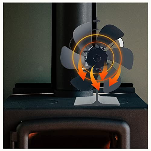 JUKIDS Kaminofen Ventilator 6/12 Klingen Keine Stromversorgung Erforderlich Kaminventilator Speckstein Energie Sparen Kaminventilator Rohr für Holzofen/Pelletofen -hxy,A