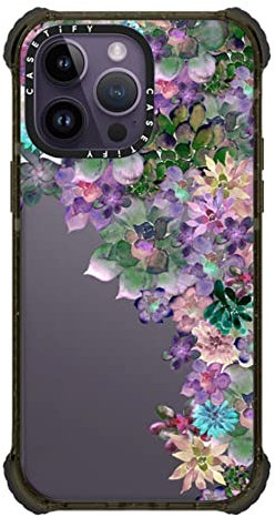 CASETiFY Ultra Impact iPhone 14 Pro Max Case [5x Military Grade Drop Tested / 11.5ft Drop Protection] - MY SUCCULENT GARDEN - Glossy Black