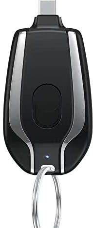 WAITLOVER Schlüsselanhänger Power Bank, 1500mah Tragbares Schlüsselanhänger-Ladegerät,Typ-C-Mini-Notfall-Ladegerät,Schlüsselbund-Zelle P Ring Telefon Pod,Schlüssel