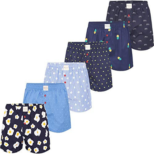 Herren Boxer Multipack Motive Prints Baumwolle Boxershorts gewebt Web Webboxer Unterhosen Phil & Co. - Set 4 - XXL