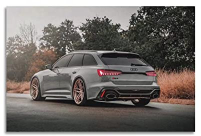 JUNNA Sportauto-Poster für Audi RS6 Hyper Car Racing Car Dekorative Malerei Leinwand Wand und Kunst Bild Familie Schlafzimmer Dekor 40 x 60 cm